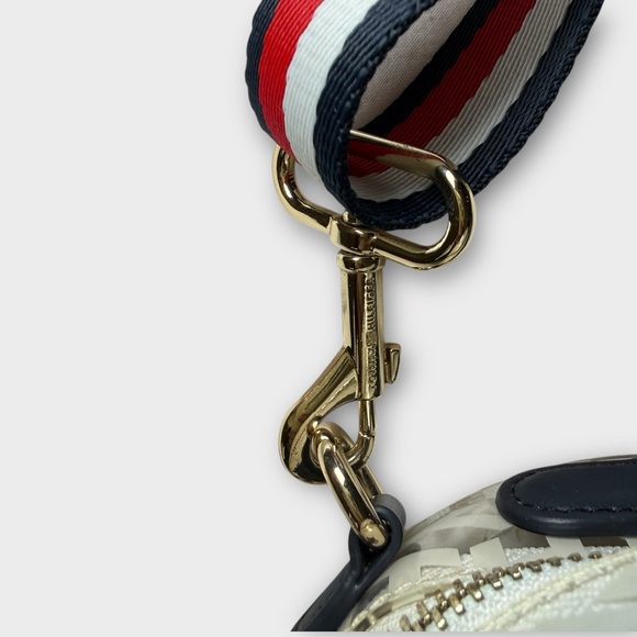 GUC Tommy Hilfiger White and Gold Transparent Monogram Circular Crossbody Bag - Picture 4 of 9